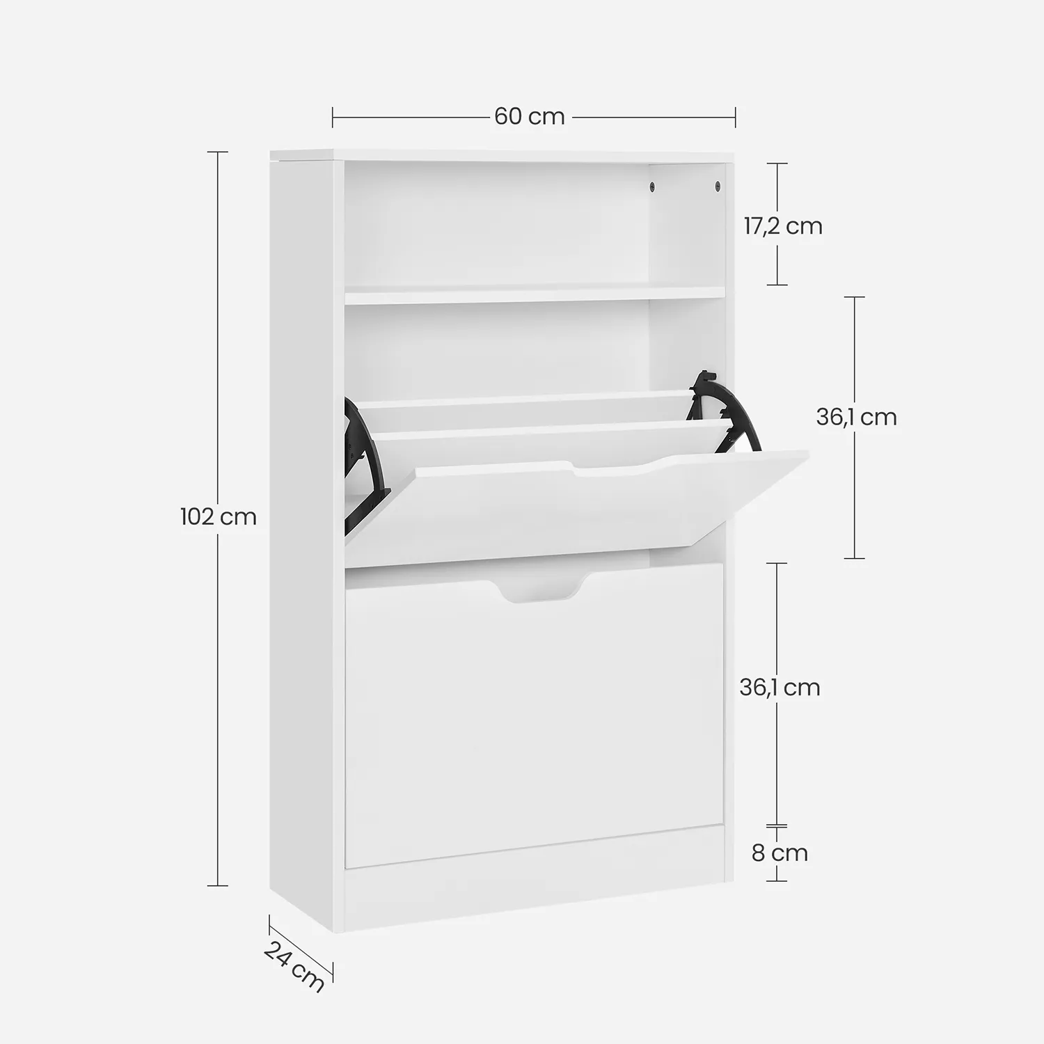 Batų spintelė su 2 durelėmis balta 102 cm Batų spintelė su 2 durelėmis balta 102 cm Akcija