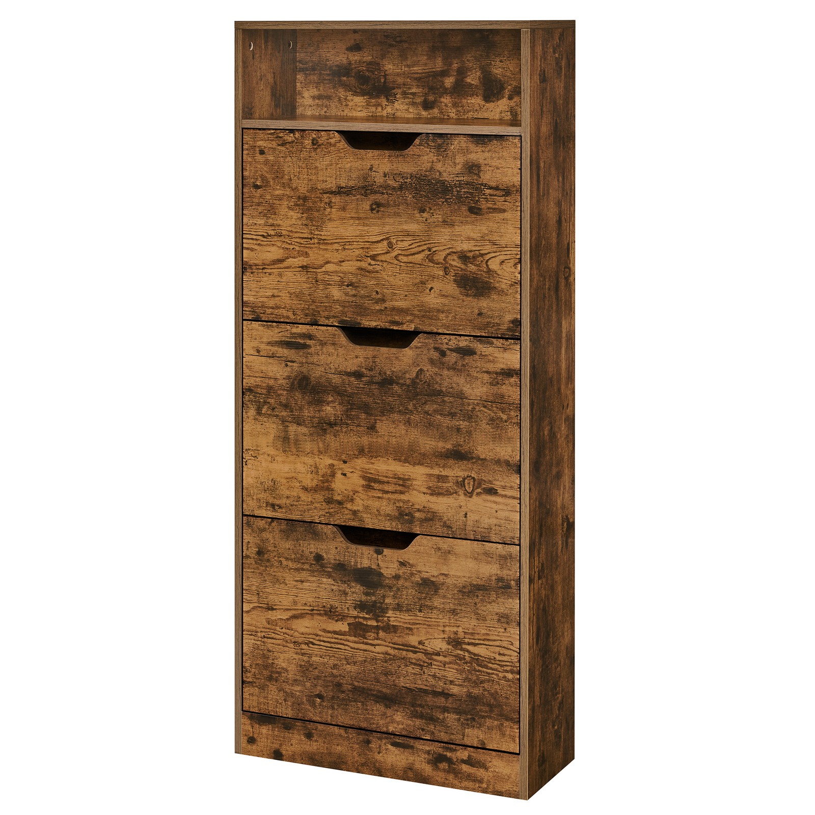 Batų spintelė su 3 atveriamomis durelėmis ir lentyna, ruda Batų spintelė su 3 atveriamomis durelėmis ir lentyna, ruda Akcija