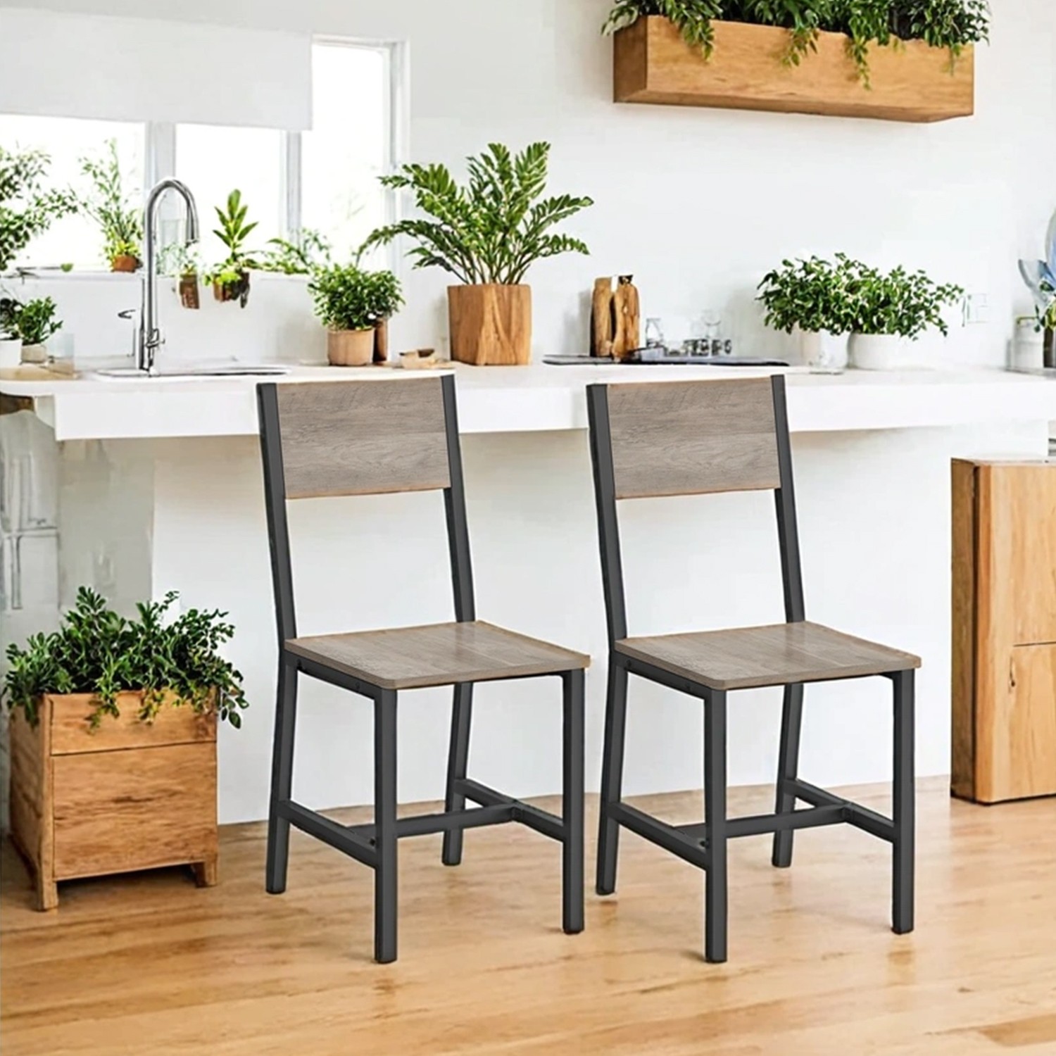 Valgomojo kėdžių komplektas, 2 vnt., pilkšvos spalvos Valgomojo kėdžių komplektas, 2 vnt., pilkšvos spalvos