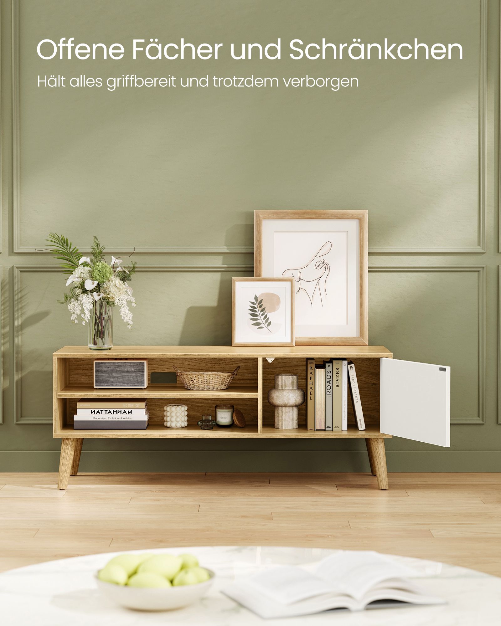 TV spintelė, 120 cm ilgio, natūralaus ąžuolo spalvos 3 TV spintelė, 120 cm ilgio, natūralaus ąžuolo spalvos 3