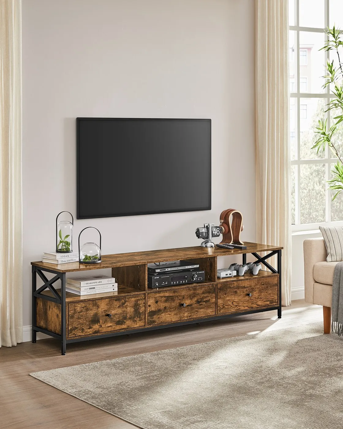 TV spintelė su stalčiais ir lentynomis 178 cm TV spintelė su stalčiais ir lentynomis 178 cm Svetainė