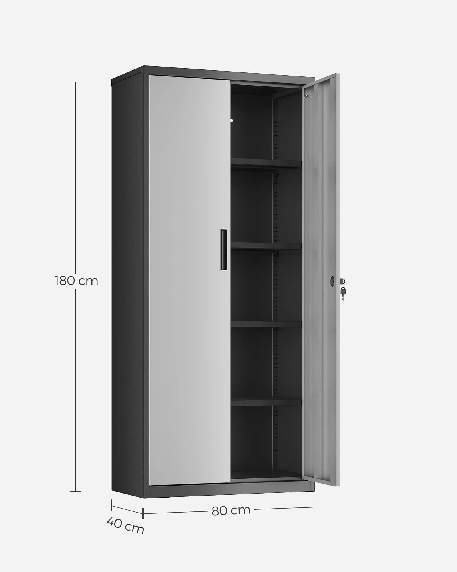 Metalinė dokumentų spinta 5 lygių su reguliuojamomis lentynomis 180 cm Metalinė dokumentų spinta 5 lygių su reguliuojamomis lentynomis 180 cm Akcija