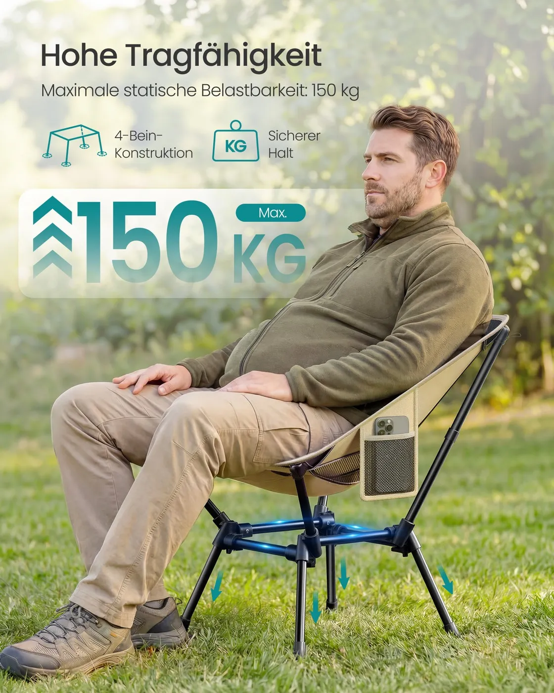 Sulankstomos turistinės kėdės 2 vnt iki 150 kg rudos Sulankstomos turistinės kėdės 2 vnt iki 150 kg rudos Akcija