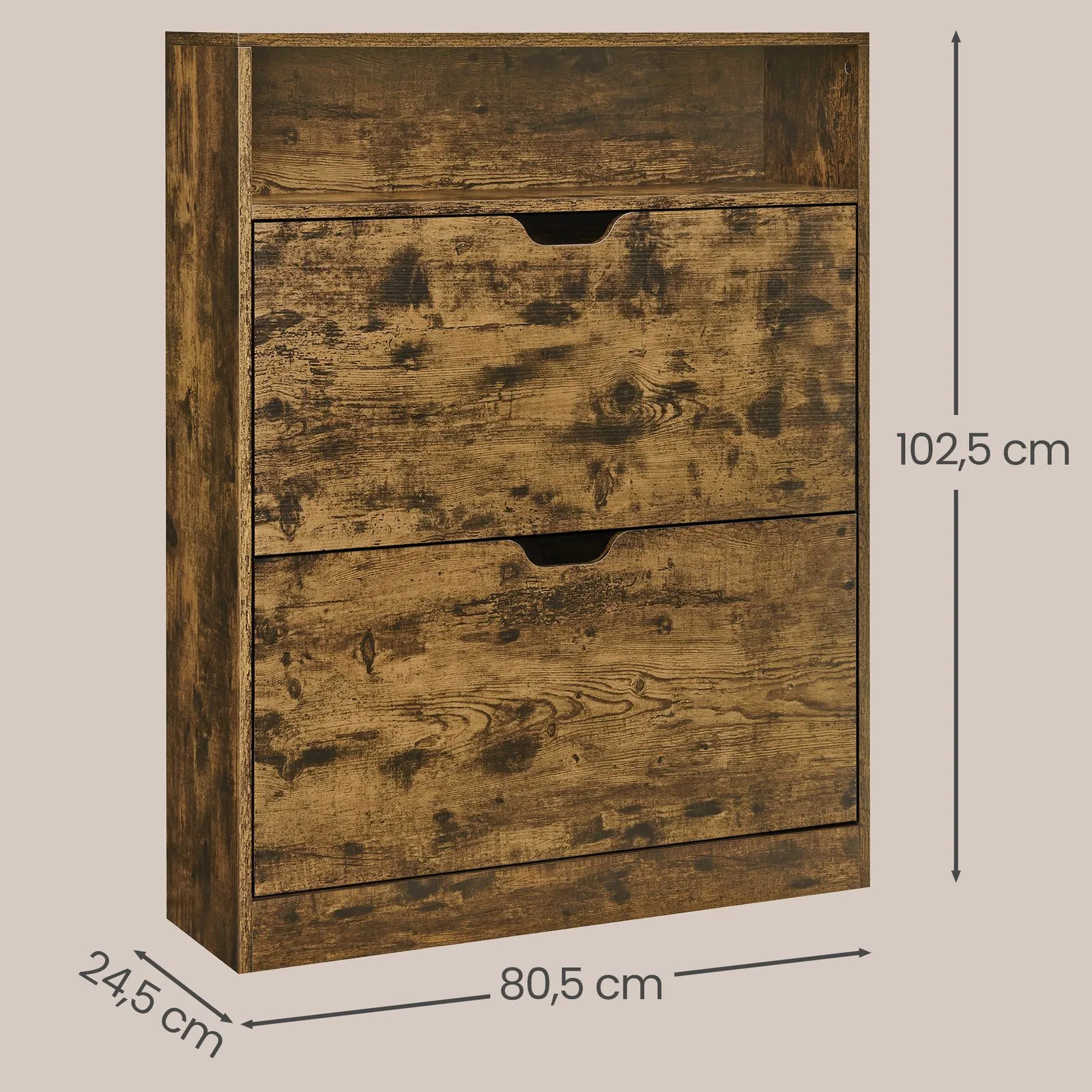 Batų spintelė su 2 durelėmis ruda 102 cm Batų spintelė su 2 durelėmis ruda 102 cm Akcija