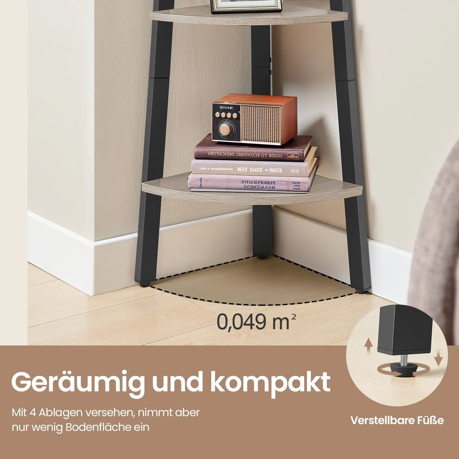 Kampinė lentyna kompaktiška pastatoma ruda-juoda Kampinė lentyna kompaktiška pastatoma ruda-juoda Akcija