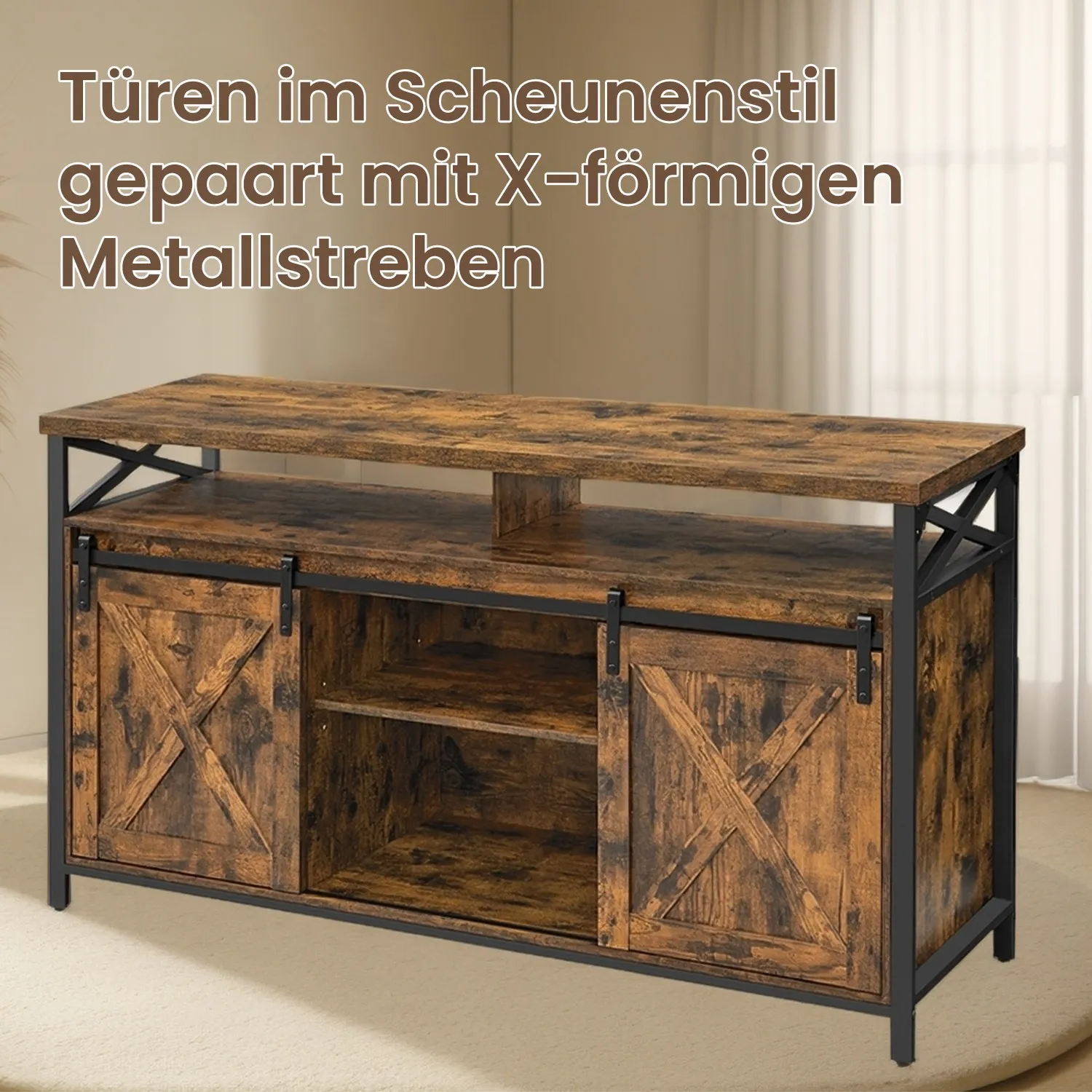 TV spintelė su 2 stumdomom durelėmis ruda-juoda 147cm TV spintelė su 2 stumdomom durelėmis ruda-juoda 147cm Akcija