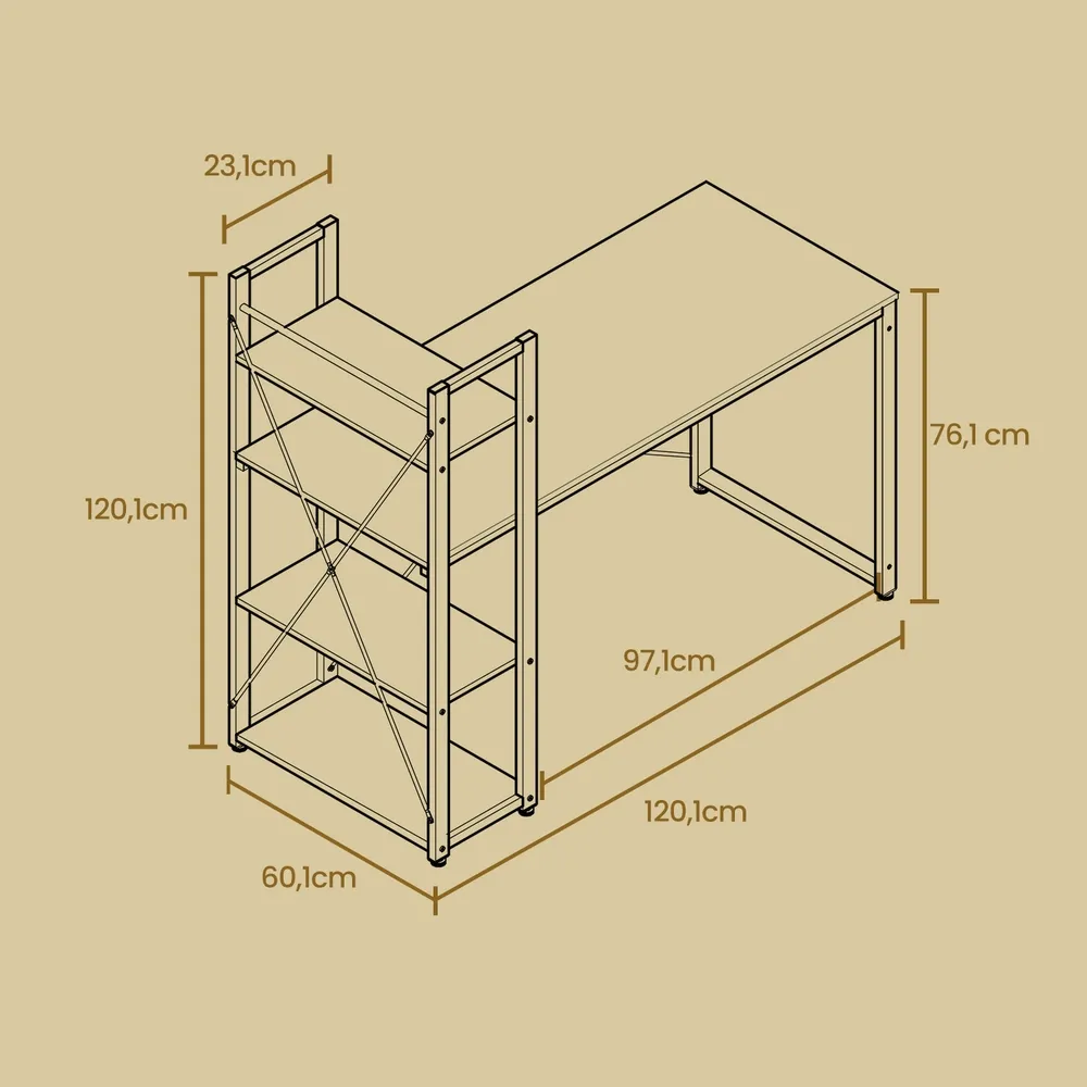 Rašomasis stalas su lentyna rudas 60x x120cm Rašomasis stalas su lentyna rudas 60x x120cm Akcija
