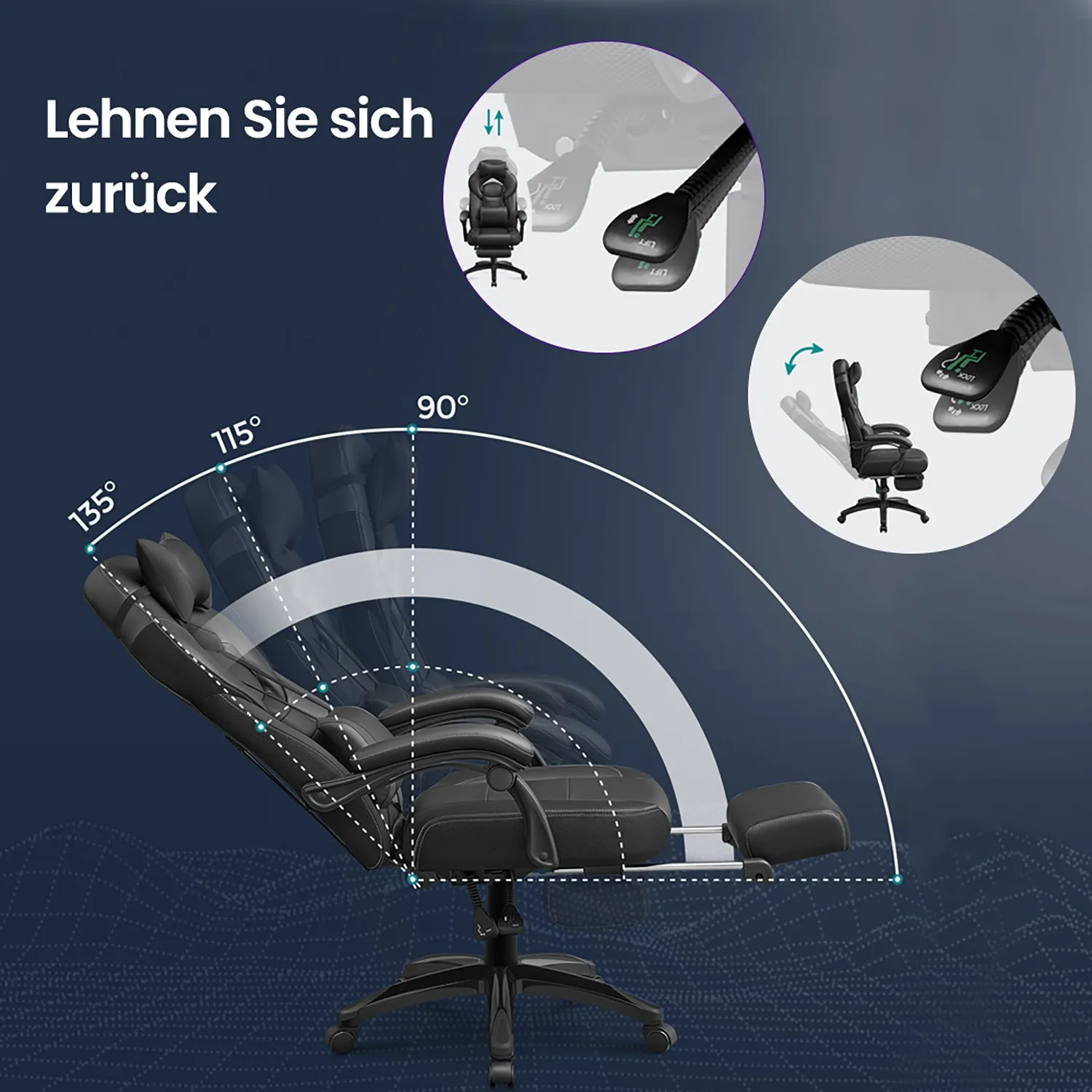 Ergonomiška žaidimų kėdė su pakoju dirbtinės odos, juoda Ergonomiška žaidimų kėdė su pakoju dirbtinės odos, juoda Akcija