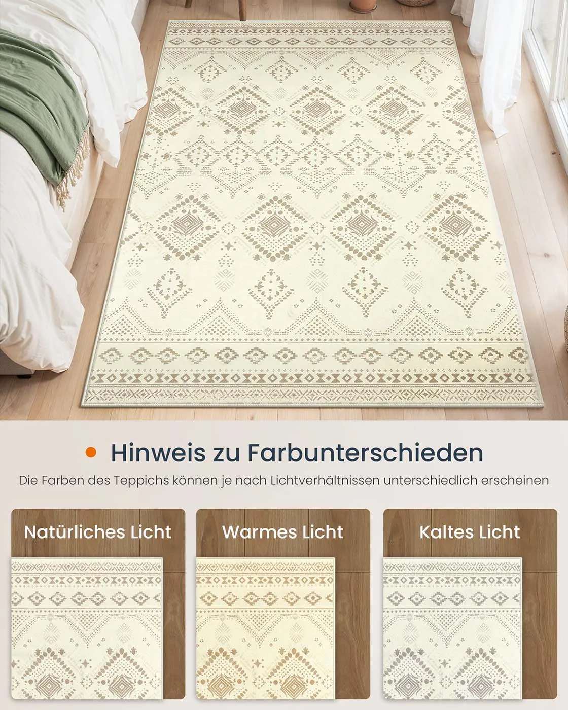 Boho stiliaus kilimas 120 x 170 cm smėlio spalvos Boho stiliaus kilimas 120 x 170 cm smėlio spalvos Akcija