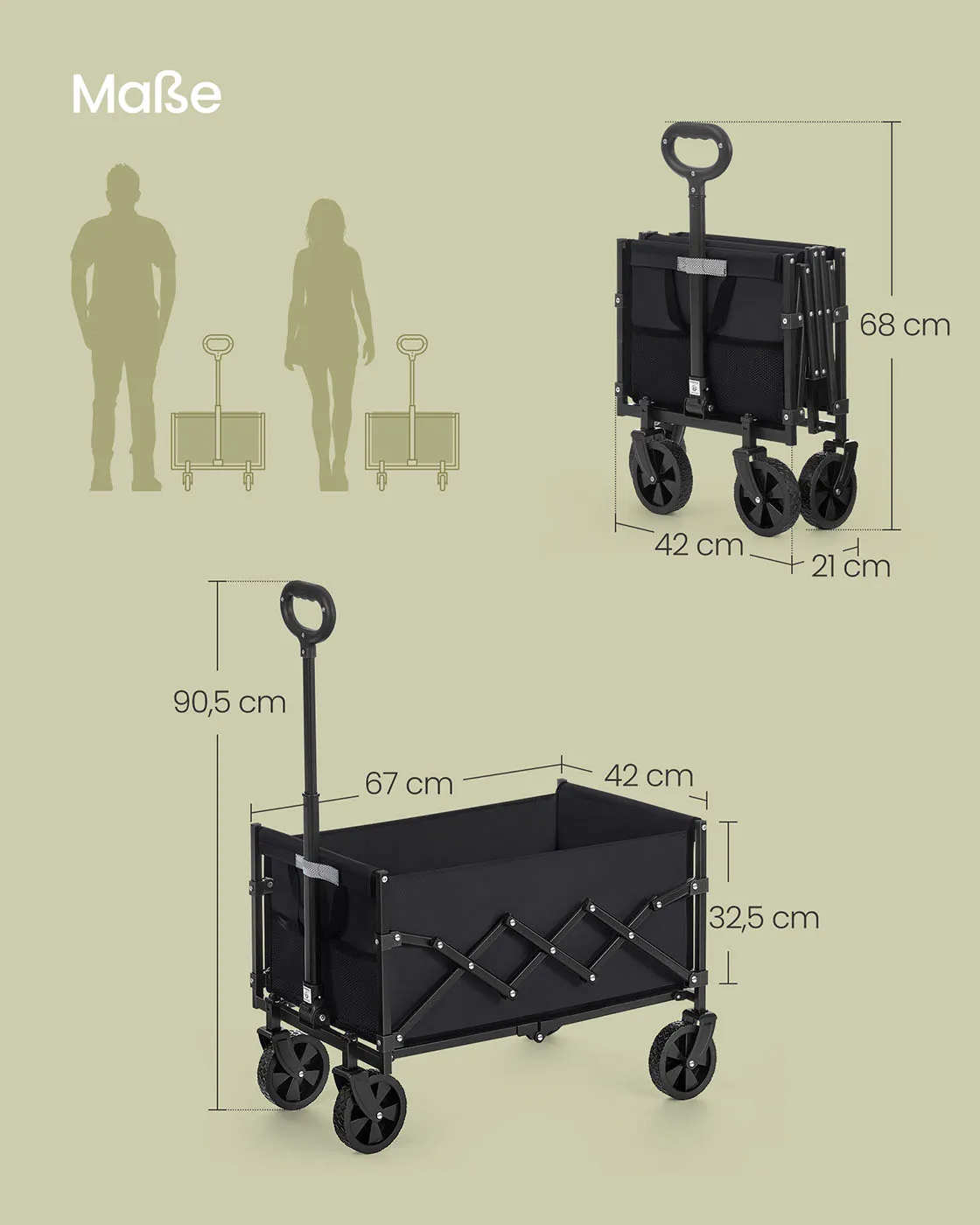 Sulankstomas vežimėlis iki 150 kg juodas Sulankstomas vežimėlis iki 150 kg juodas Akcija