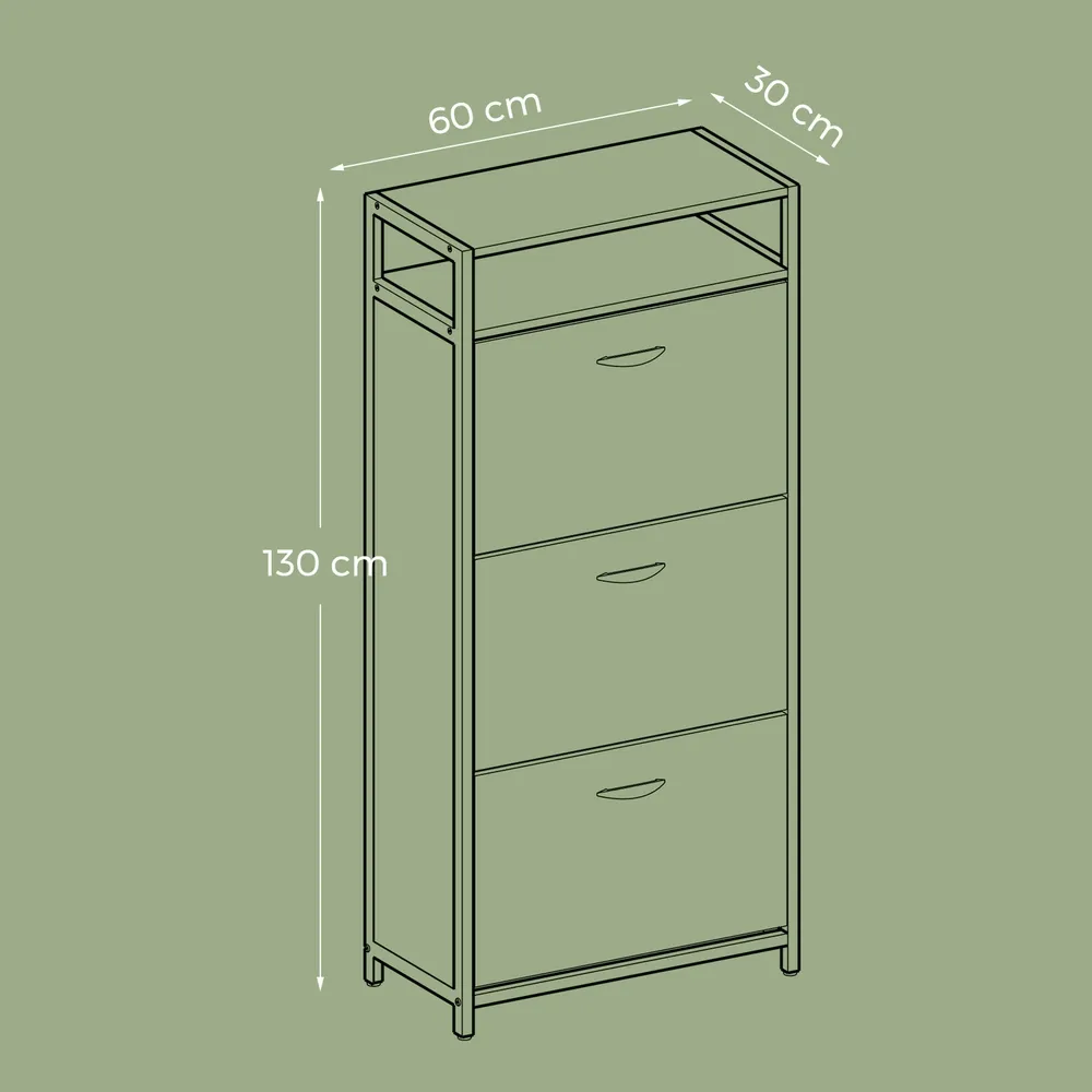 Batų spintelė su 3 skyriais 60cm pločio ruda Batų spintelė su 3 skyriais 60cm pločio ruda Akcija