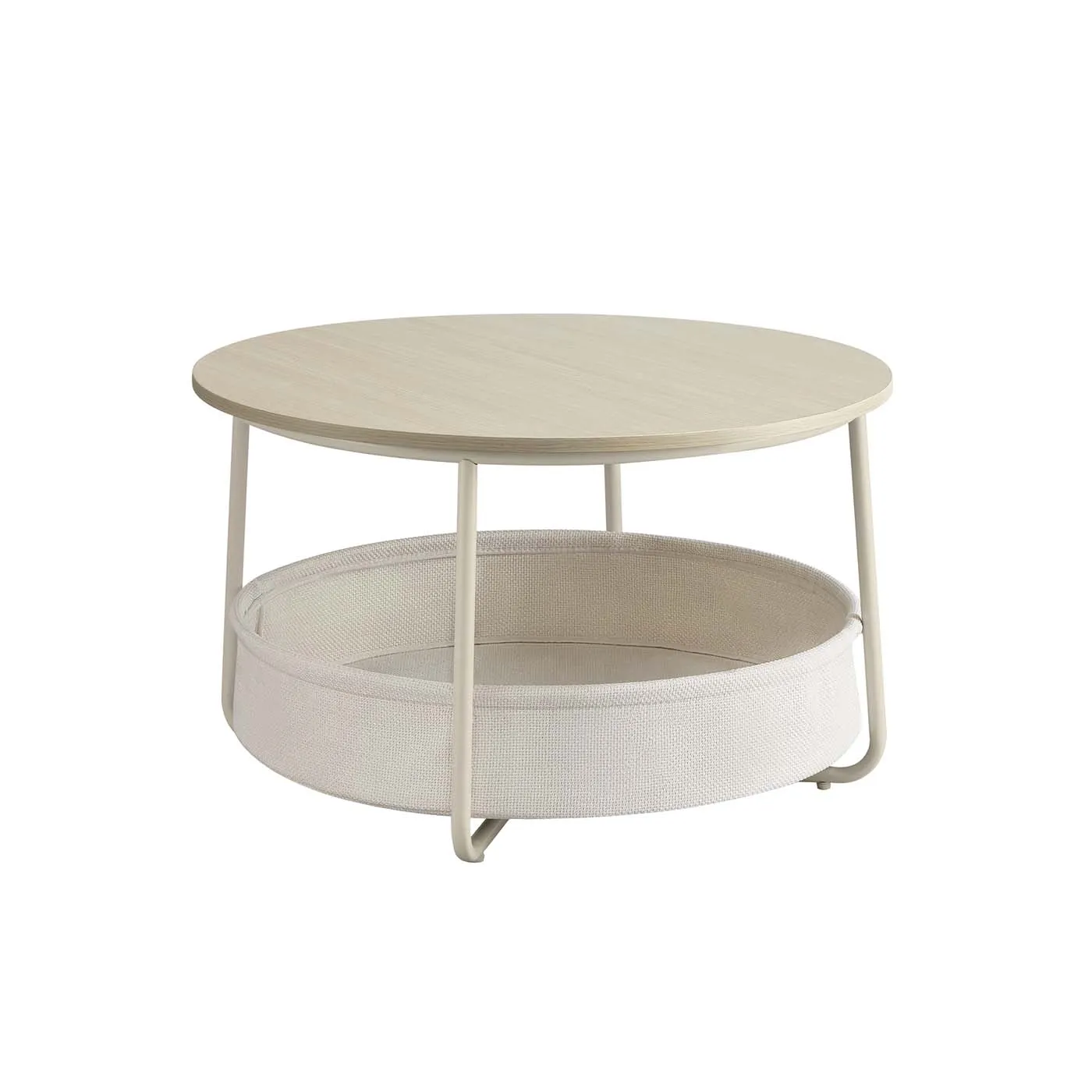 Apvalus kavos staliukas su audiniu natūralios kreminės spalvos 75cm diametro Apvalus kavos staliukas su audiniu natūralios kreminės spalvos 75cm diametro Akcija