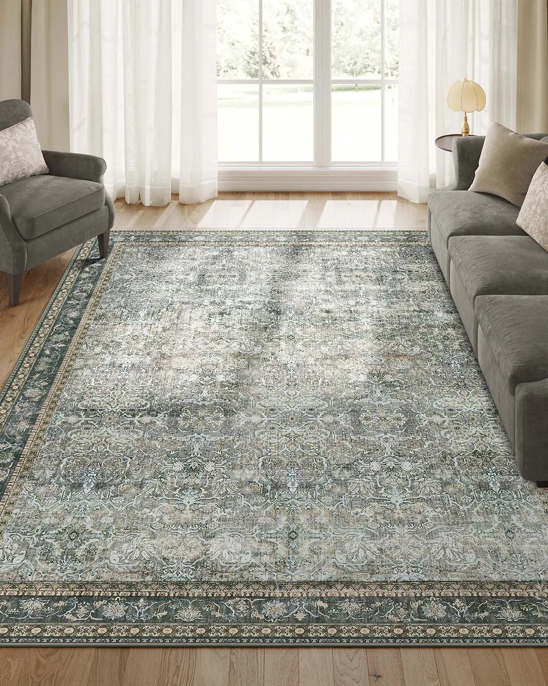 Kilimas vintage stiliaus 160 x 230 cm pilkas Kilimas vintage stiliaus 160 x 230 cm pilkas Akcija