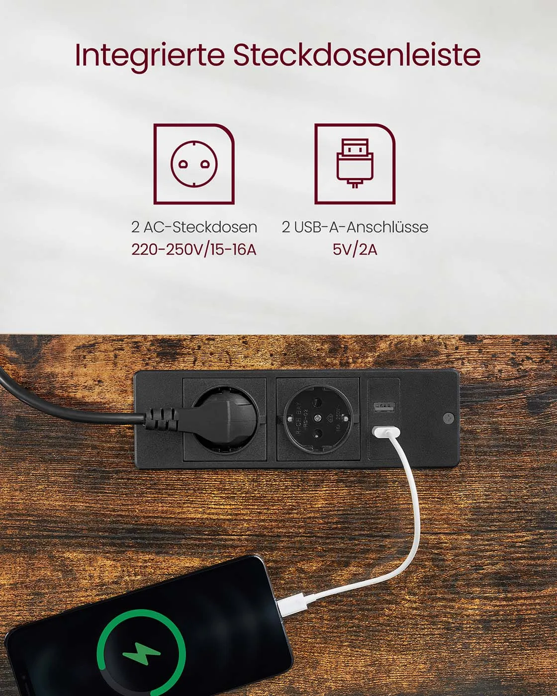 Rudas elektrinis reguliuojamo aukščio stalas su stalčiumi Rudas elektrinis reguliuojamo aukščio stalas su stalčiumi Akcija