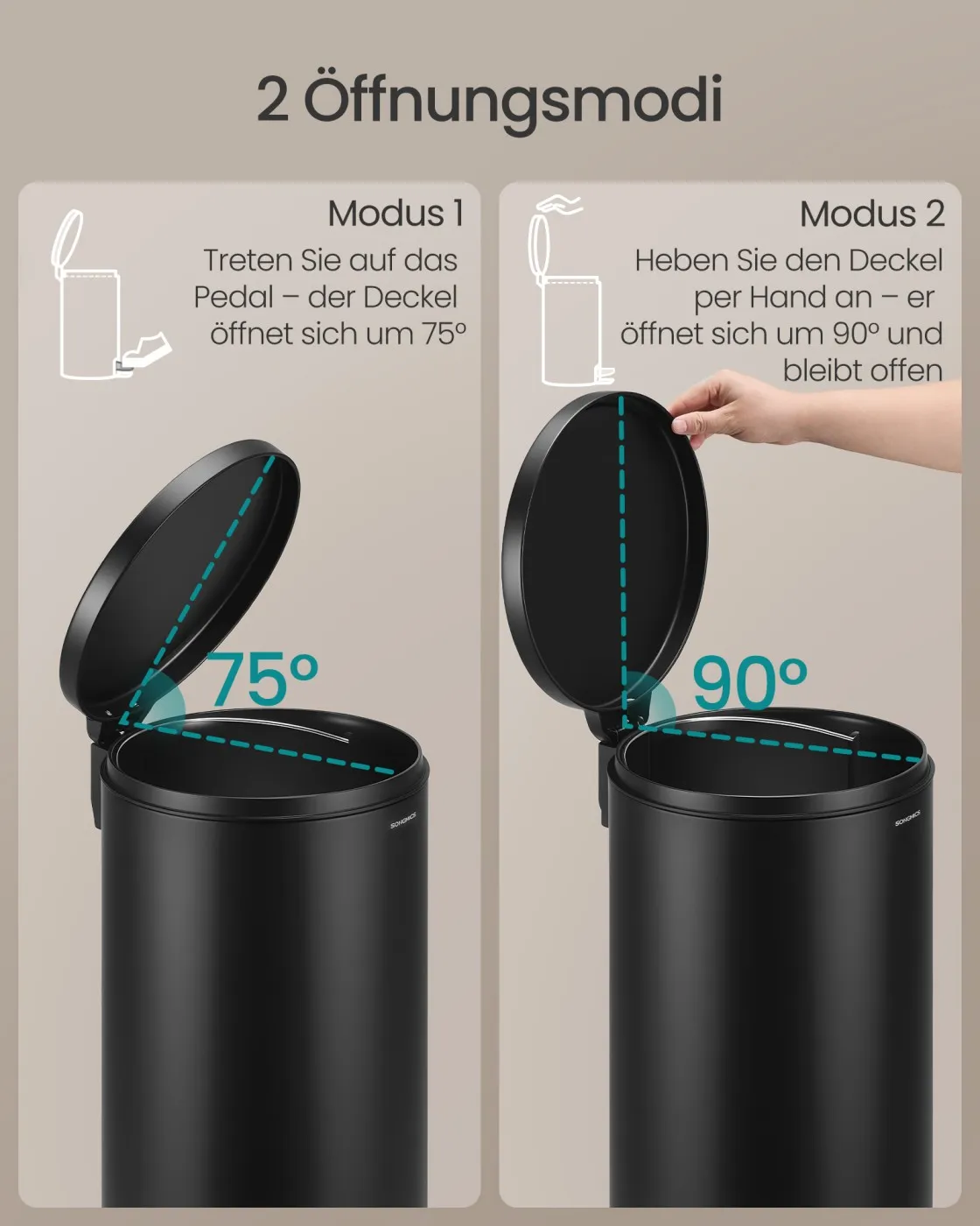 Juoda 30L šiukšliadėžė su pedalu ir 15 maišelių Juoda 30L šiukšliadėžė su pedalu ir 15 maišelių Šiukšliadėžės