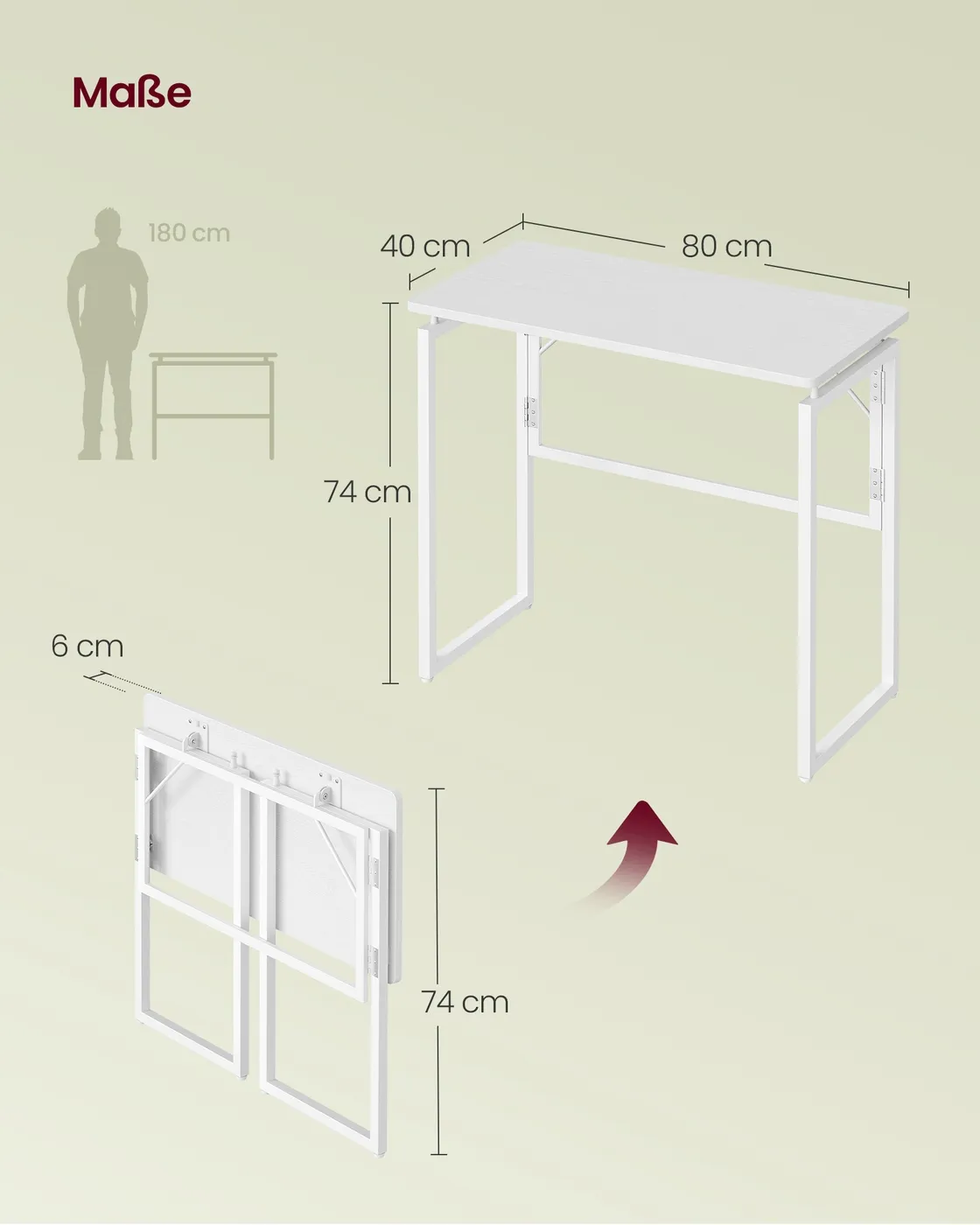 Mažas sulankstomas rašomojo stalas baltas 80 x 40 cm Mažas sulankstomas rašomojo stalas baltas 80 x 40 cm Akcija