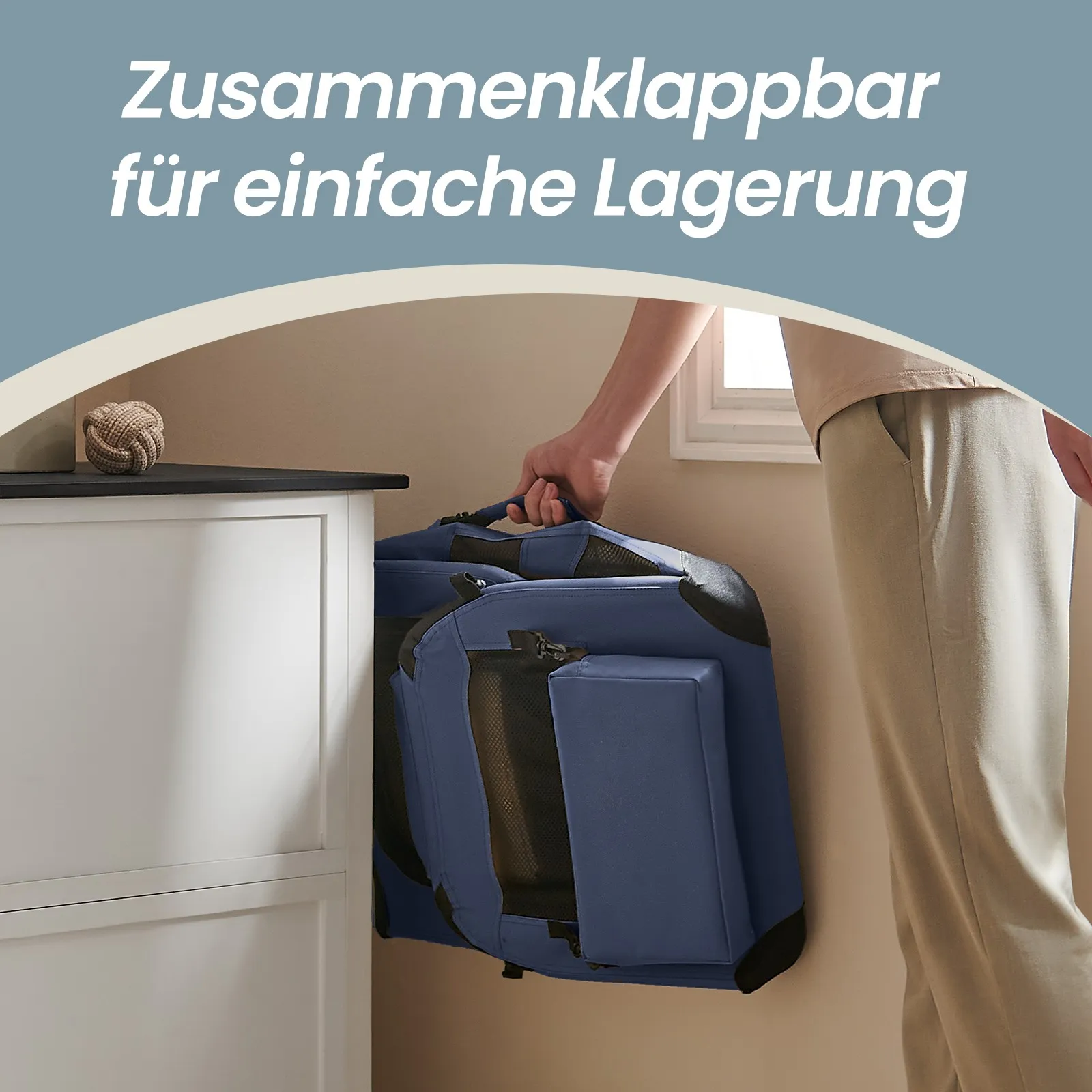 Sulankstoma šunų transporto dėžė tamsiai mėlyna Sulankstoma šunų transporto dėžė tamsiai mėlyna Akcija