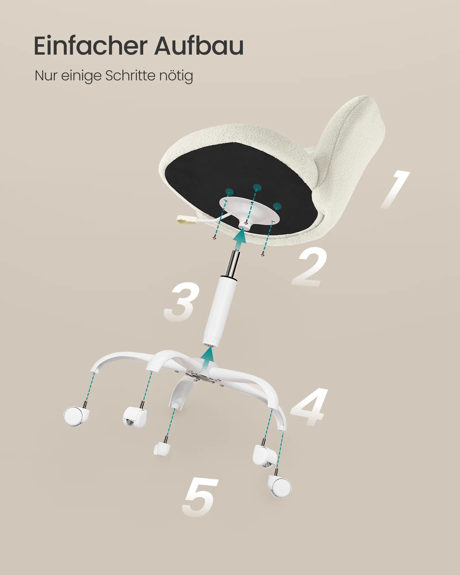 Kreminės spalvos minkšta kėdė su sukamuoju mechanizmu Kreminės spalvos minkšta kėdė su sukamuoju mechanizmu Foteliai