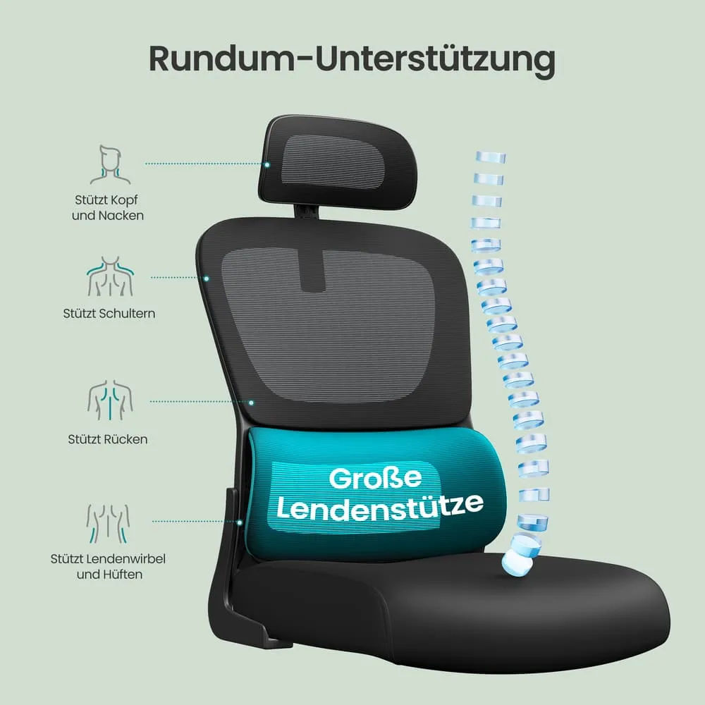 Juoda ergonominė biuro kėdė su tinkliniu atlošu Juoda ergonominė biuro kėdė su tinkliniu atlošu Biuras